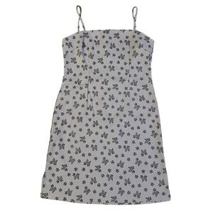 Vintage Grey Floral Mini Dress Size Large